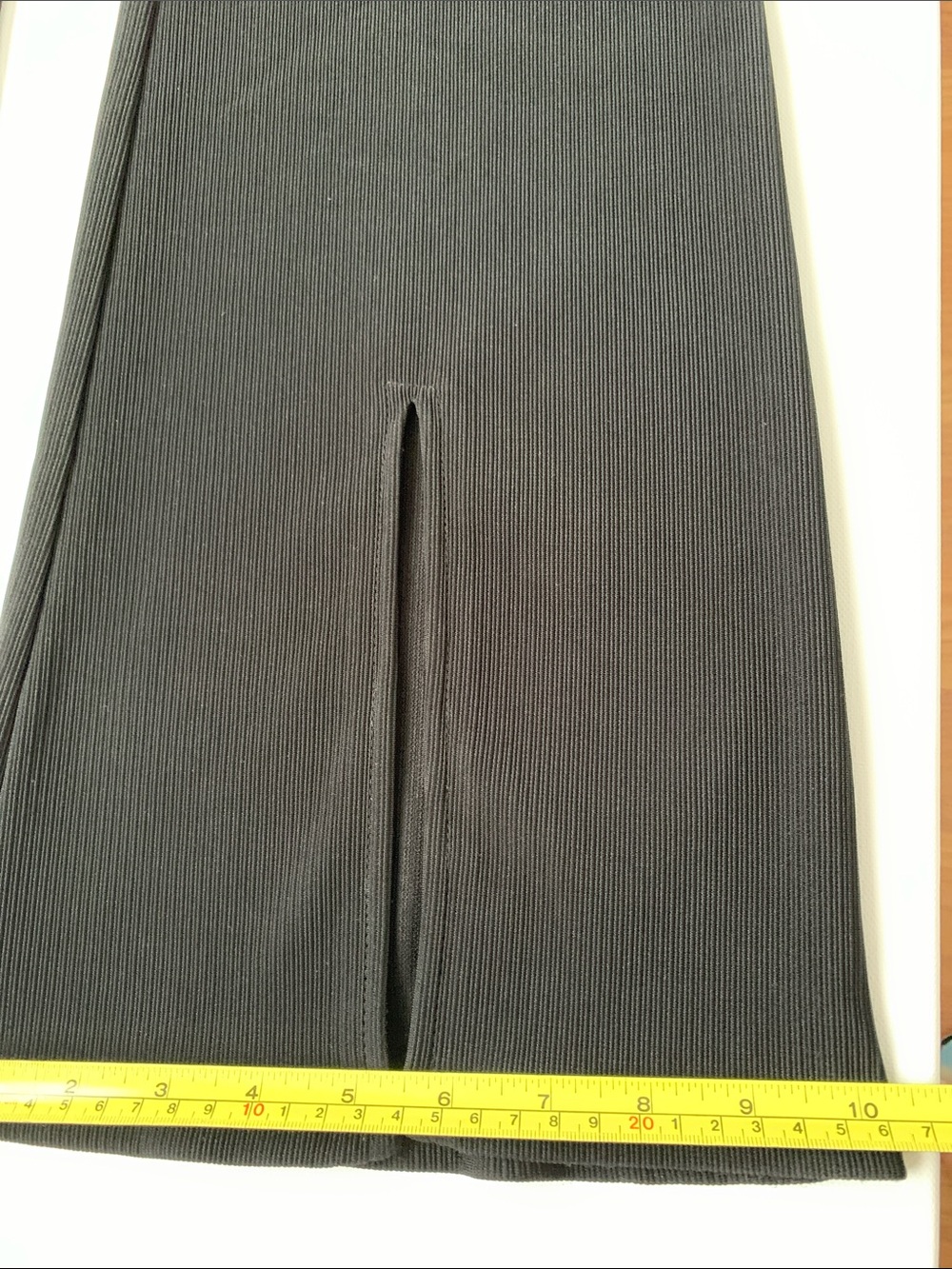 Elodie Black Rib Flare Women Pants with Front Slits Size XL - Picture 7 of 11